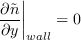 \frac{\partial \tilde{n}}{\partial y} \bigg|  _{wall} = 0