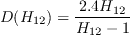 D(H_{12}) = \frac{2.4 H_{12}}{H_{12} - 1}
