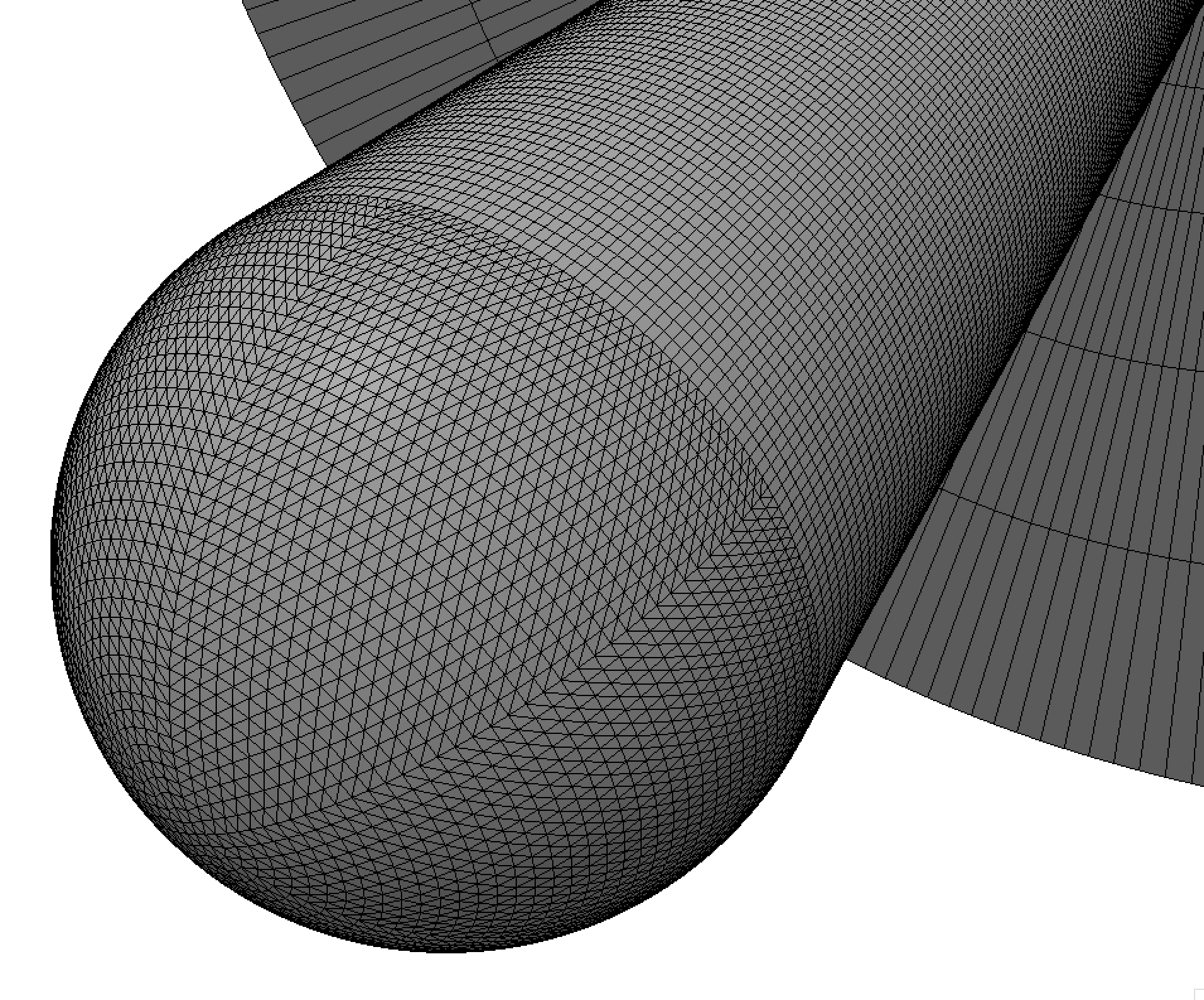 view of hemisphere-cylinder to orient viewer