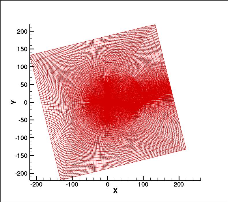 NACA 4412 auxiliary airfoil O-grid - far view