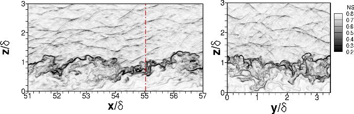representative hypersonic instantaneous flowfield from DNS
