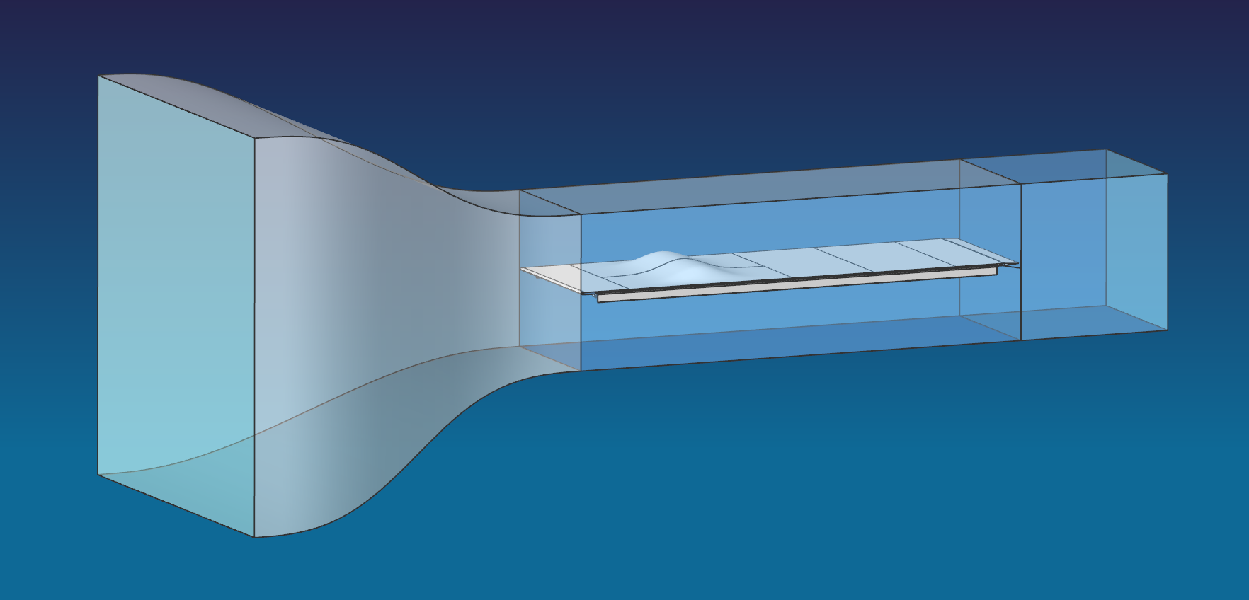 Contraction and test section extension