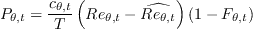 P_{\theta,t} = \frac{c_{\theta,t}}{T} \left( Re_{\theta,t} - \widehat{Re_{\theta,t}} \right) \left(1- F_{\theta,t} \right)