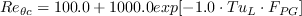 Re_{\theta c}=100.0+1000.0exp[-1.0 \cdot Tu_{L} \cdot F_{PG}]