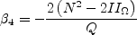 \beta_4 = - \frac{2 \left( N^2 - 2 II_{\Omega} \right)}{Q}
