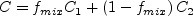 C = f_{mix} C_1 + \left(1-f_{mix}\right) C_2
