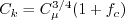 C_k = C_{\mu}^{3/4} (1+f_c)
