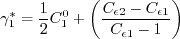 \gamma_1^* = \frac{1}{2} C_1^0 + \left( \frac{C_{\epsilon 2} - C_{\epsilon 1}}{C_{\epsilon 1} - 1} \right)