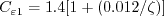 C_{\varepsilon 1} = 1.4[1+(0.012/\zeta)]