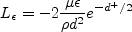 L_{\epsilon} = -2 \frac{\mu \epsilon}{\rho d^2} e^{-d^+/2}