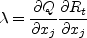 \lambda = \frac{\partial Q}{\partial x_j}
\frac{\partial R_t}{\partial x_j}