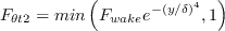 F_{\theta t 2} = min \left(F_{wake} e^{-(y/\delta)^4}, 1 \right)