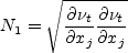 N_1 = \sqrt{ \frac{\partial \nu_t}{\partial x_j} \frac{\partial \nu_t}{\partial x_j} }