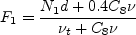 F_1 = \frac{N_1 d + 0.4 C_8 \nu}{\nu_t + C_8 \nu}