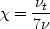 \chi = \frac{\nu_t}{7 \nu}