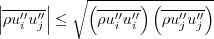 \left|\overline {\rho u_i'' u_j''}\right| \leq 
\sqrt{\left(\overline {\rho u_i'' u_i''}\right) \left(\overline {\rho u_j'' u_j''}\right)}