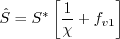 \hat S = S^* \left[ \frac{1}{\chi} + f_{v1} \right]