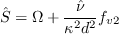 \tilde S = \Omega + \frac{\tilde \nu}{\kappa^2 d^2} f_{v2}