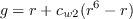 g = r + c_{w2}(r^6 - r)
