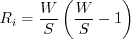 R_i = \frac{W}{S} \left( \frac{W}{S} - 1 \right)