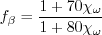 f_{\beta} = \frac{1 + 70 \chi_{\omega}}{1 + 80 \chi_{\omega}}