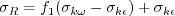 \sigma_R = f_1(\sigma_{k \omega} - \sigma_{k \epsilon}) + \sigma_{k \epsilon}